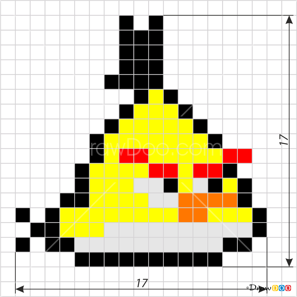 How to Draw Yellow Bird, Pixel Cartoons
